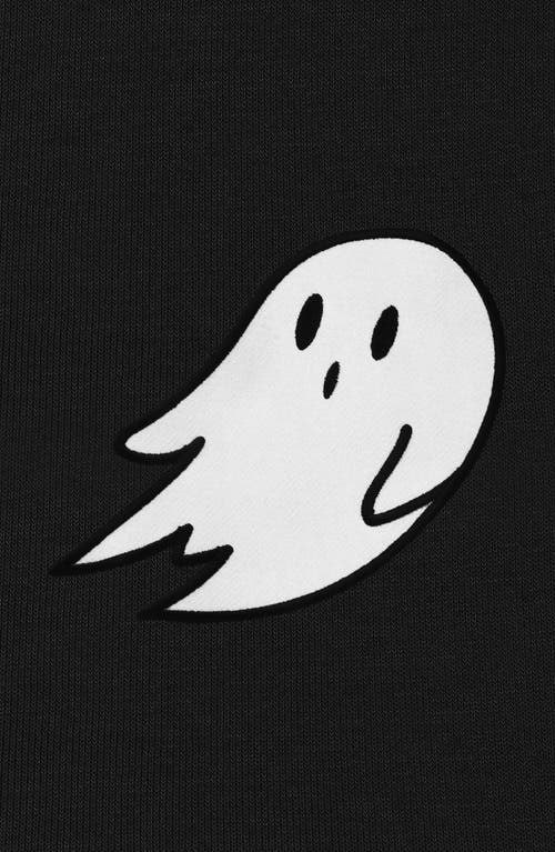 Dalix Giant Ghost Fleece Hoodie In Black