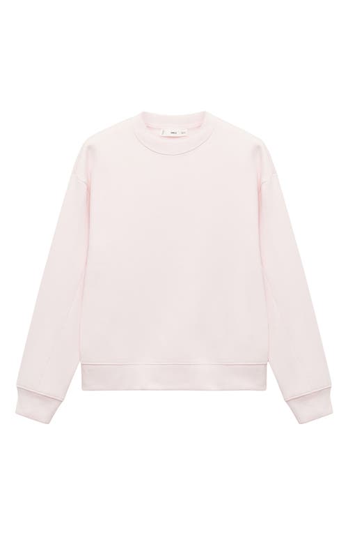 Mango Crewneck Sweatshirt In Pastel Pink