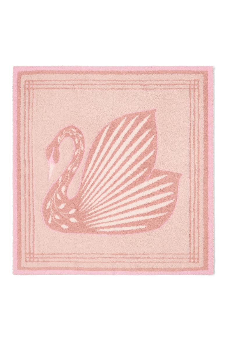 Kids' CozyChic Swan Receiving Blanket, Main, color, DUSTY ROSE MULTI