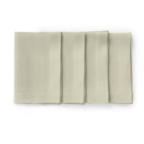 Linen Dinner Napkins Set of 4, 20" x 20", European Washed Linen