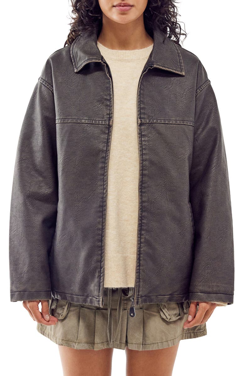 BDG Urban Outfitters Wadded Faux Leather Jacket, Main, color,