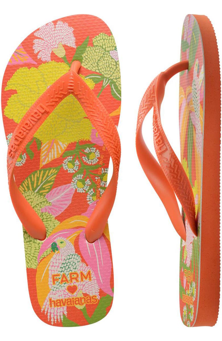 Havaianas x FARM Rio Flip Flop, Alternate, color, Sunset Orange