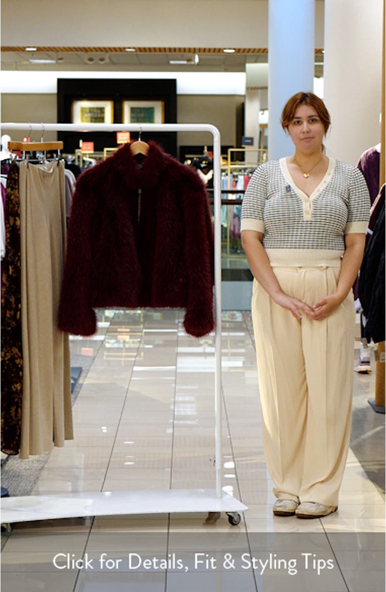 Stand Caollar Faux Fur Jacket, sales video thumbnail