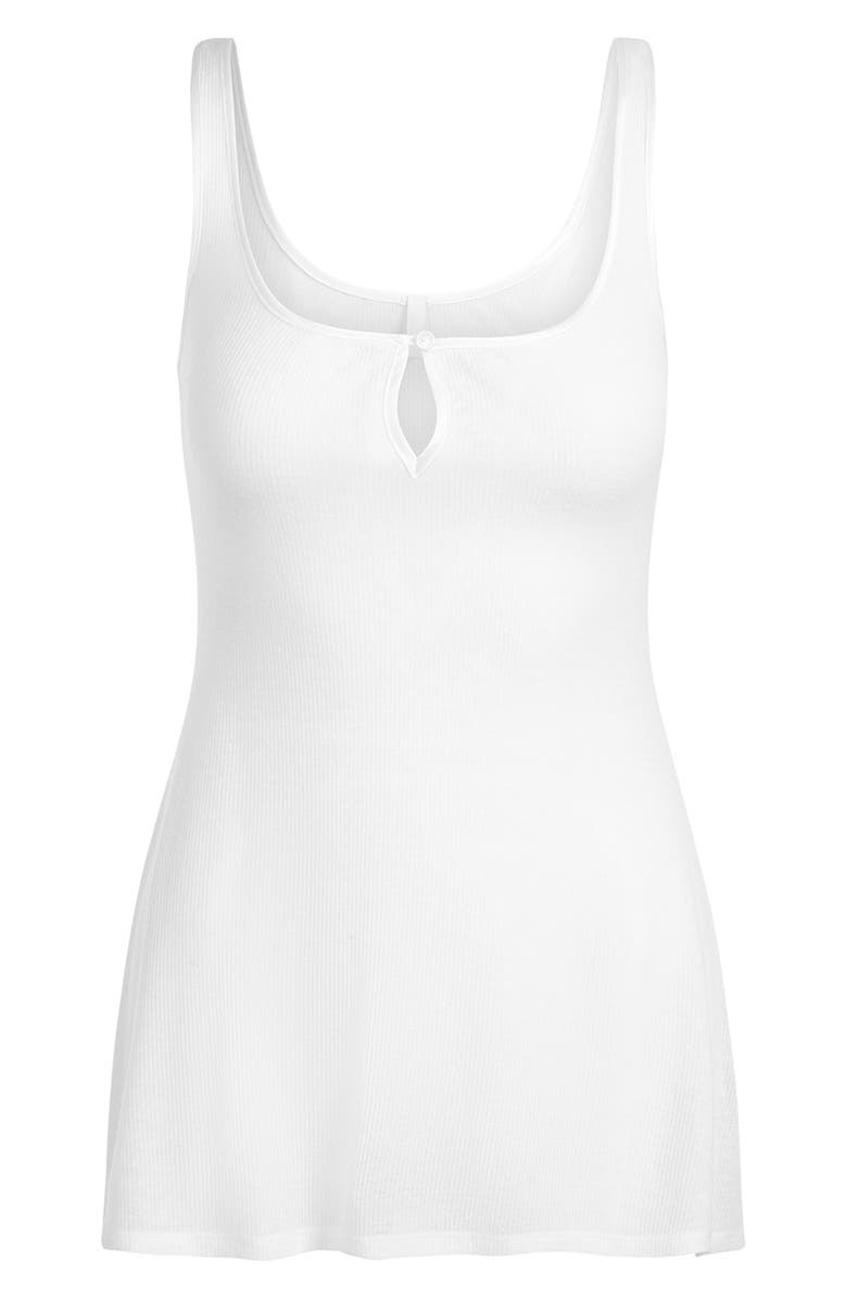 SKIMS Sheer Cotton Blend Mini Slip Dress, Alternate, color, Snow