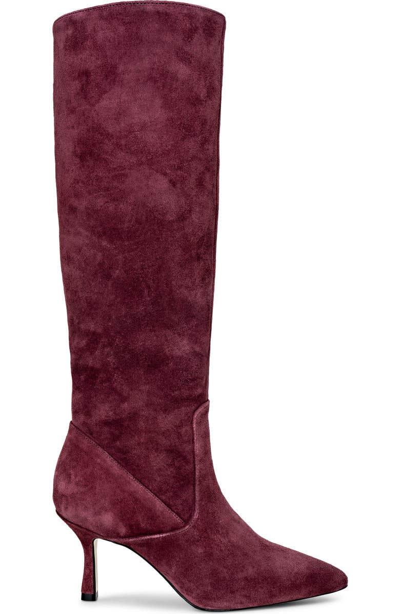 L'AGENCE Marya Knee High Boot, Alternate, color, Burgundy Suede