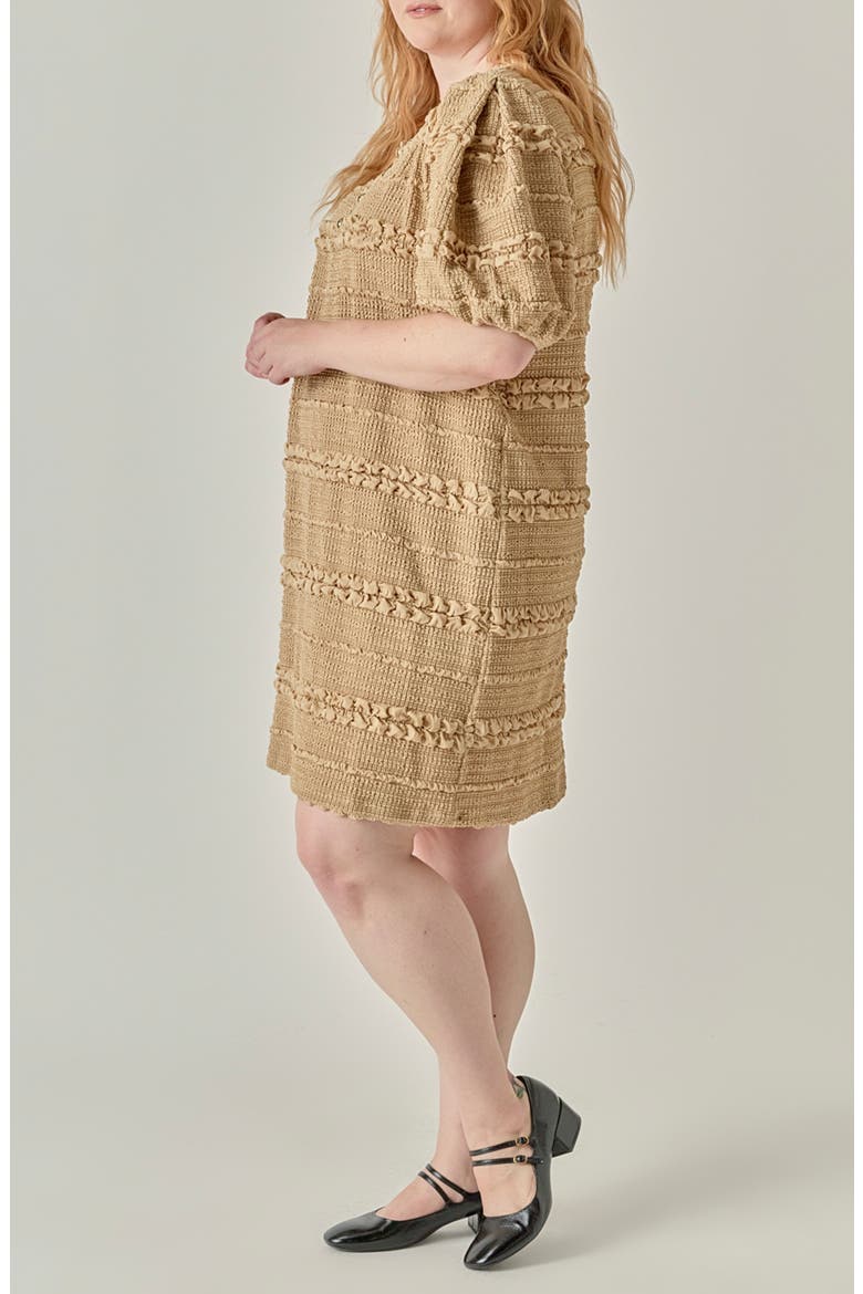 Smocked Minidress, Alternate, color, TAN