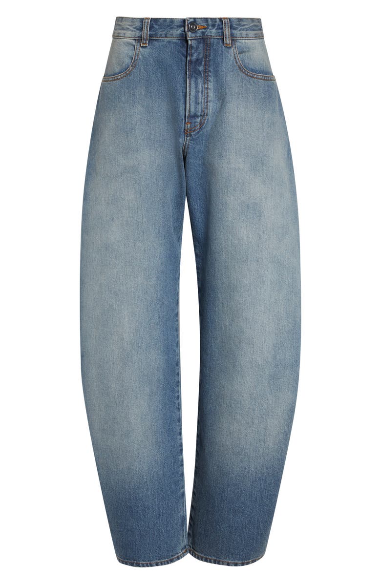 Alaïa Barrel Leg Jeans, Main, color, Faded Blue