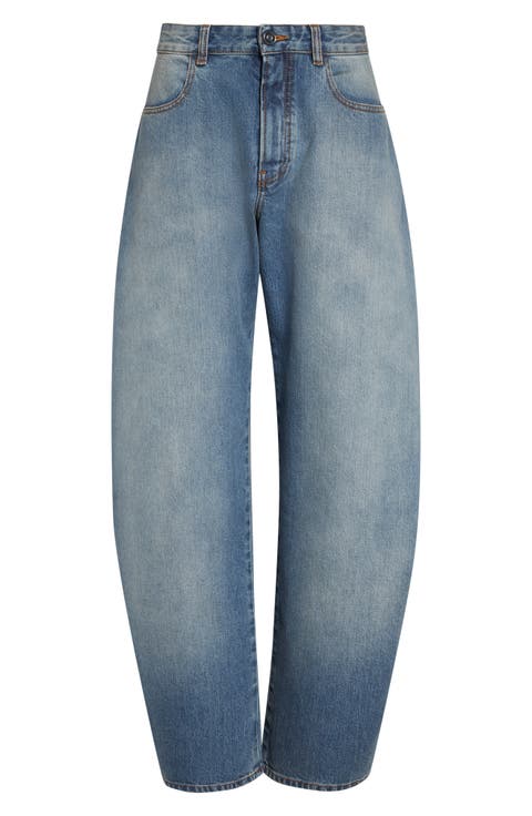 Barrel Leg Jeans (Faded Blue)