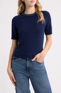 rag & bone Bonnie Embellished Short Sleeve Sweater