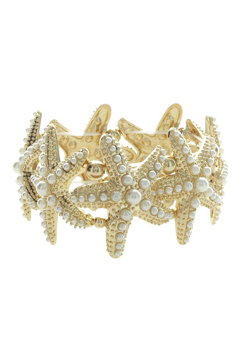 Island Star Stretch Bracelet, Alternate, color, GOLD / WHITE