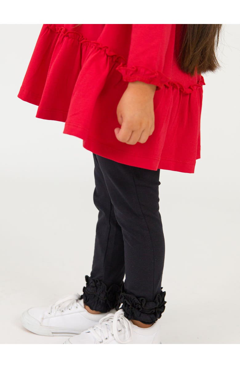 RuffleButts Toddler Girls Ruffle Leggings with Signature Rear Ruffles, Alternate, color, Black