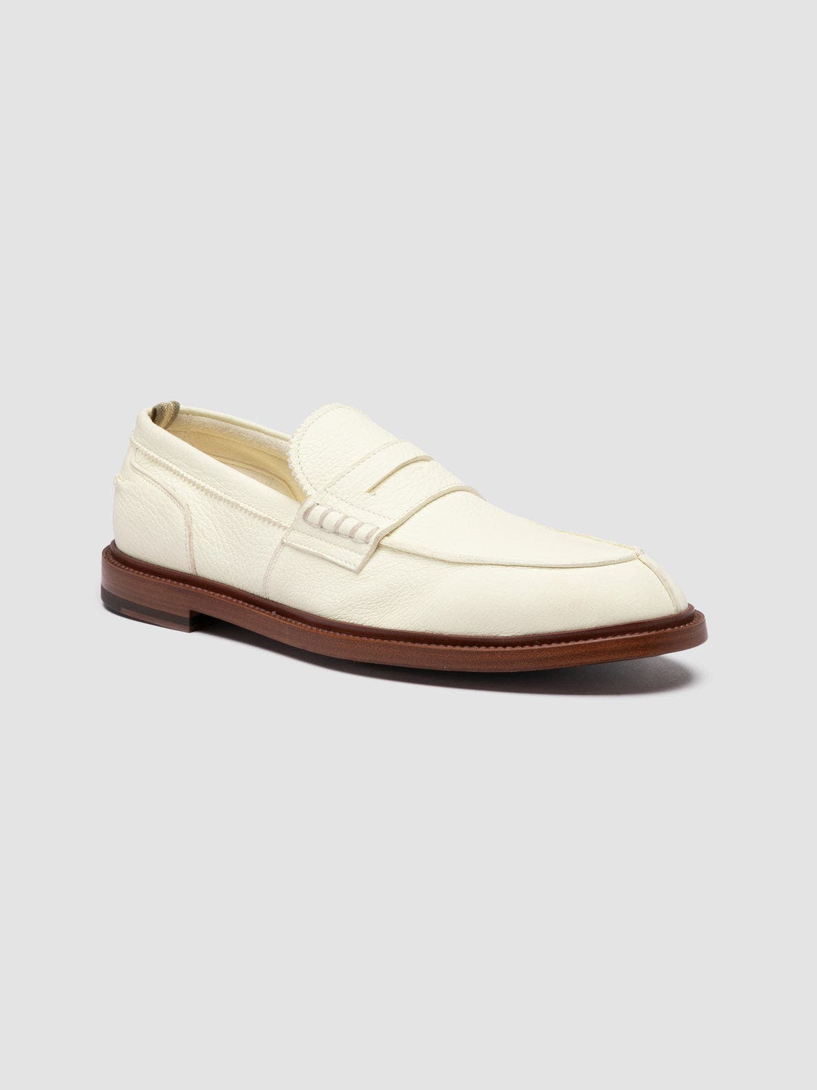 Officine Creative Sax 001 Leather Penny Loafers, Alternate, color, White