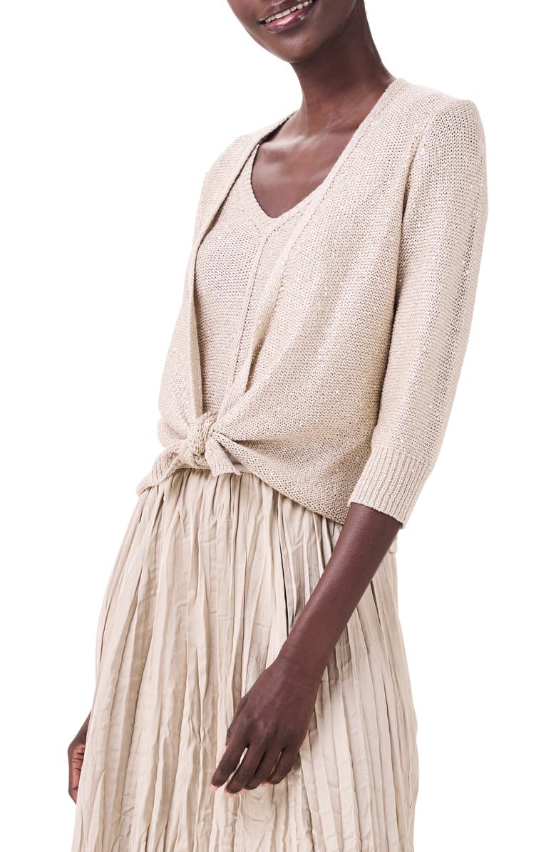 NIC+ZOE Subtle Sparkle 4-Way Cotton Blend Cardigan, Alternate, color,