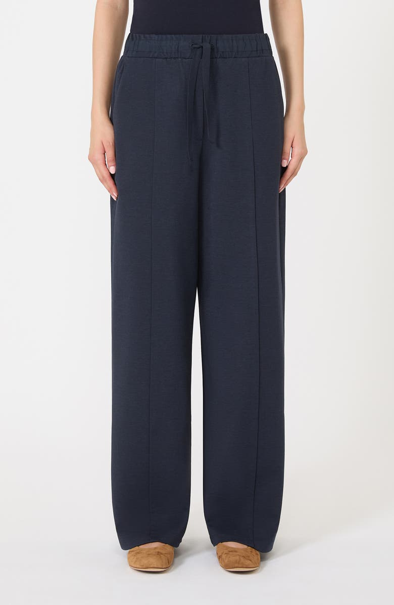 Weekend Max Mara Jersey Drawstring Waist Pants, Main, color, Navy