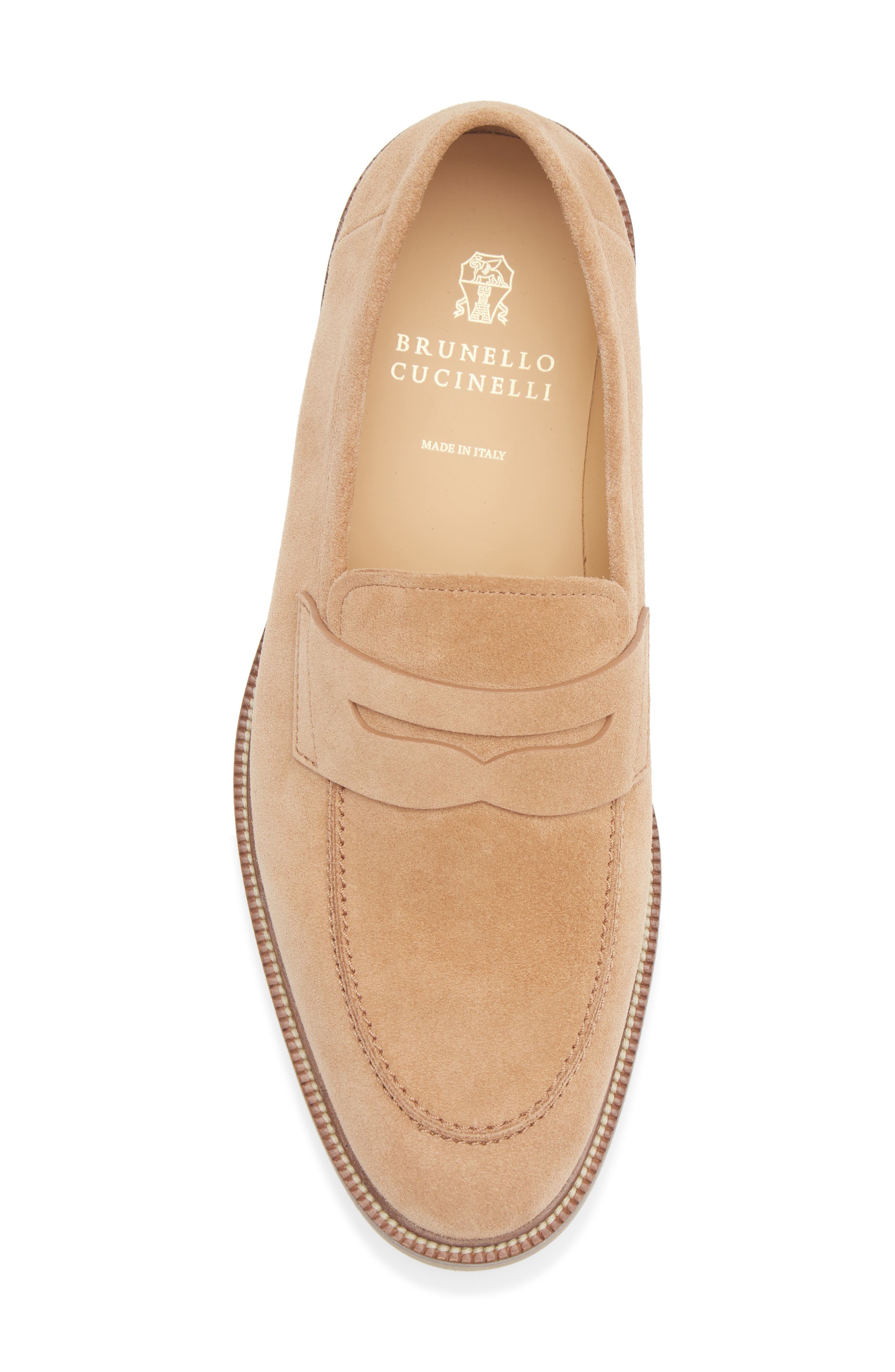 Suede Penny Loafer, Alternate, color, C7962 LIGHT BROWN