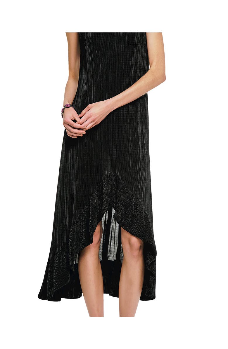 Anna Sui Plisse Hi-Low  Dress, Alternate, color, Black