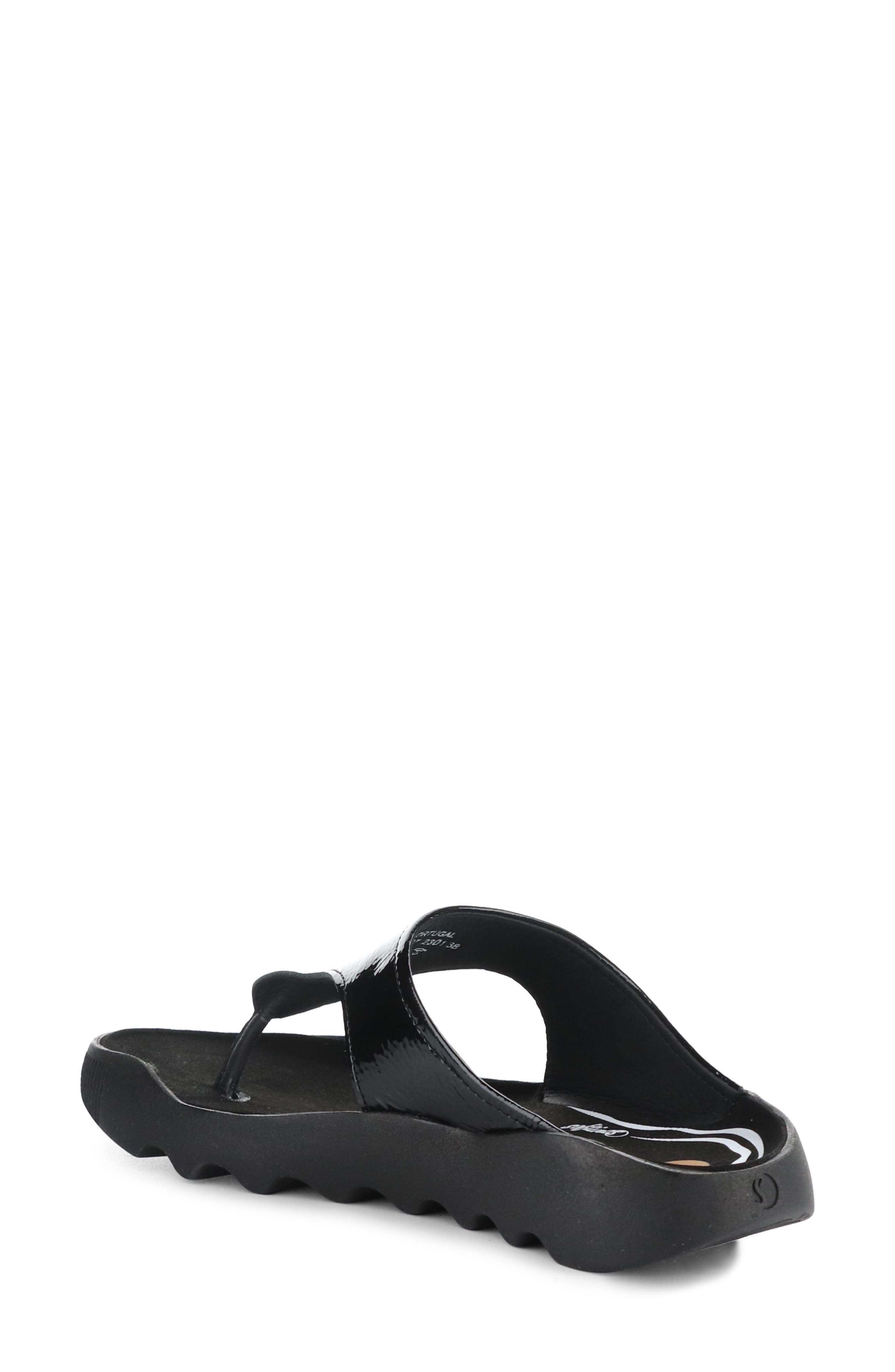 Fly London Patent Flip Flop Sandal, Alternate, color, Black Smooth Luxor