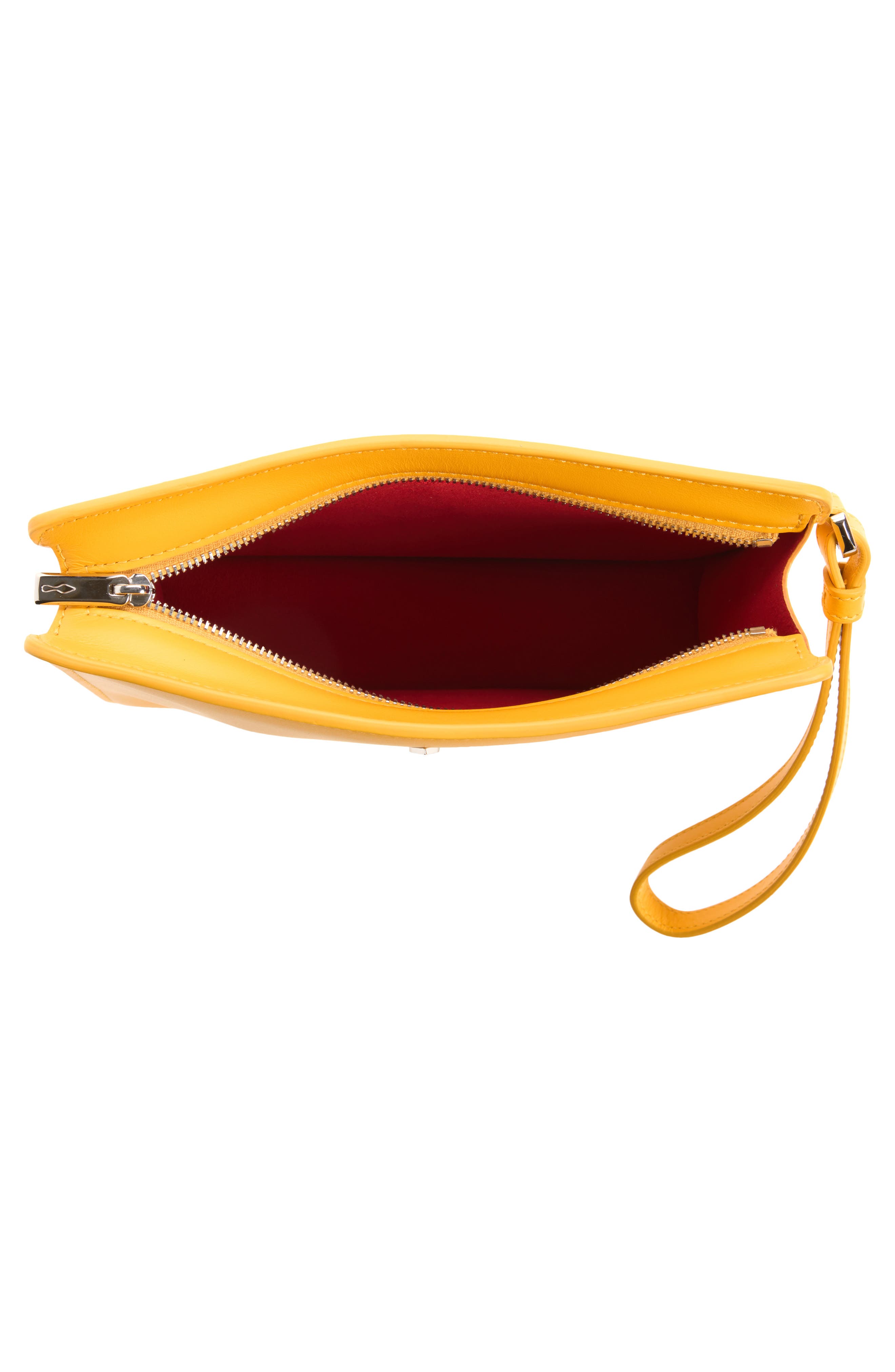 Small Bettina Leather Wristlet, Alternate, color, X241 CORN/ SILVER