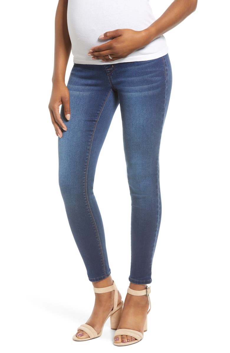 1822 Denim Butter Ankle Skinny Maternity Jeans, Main, color, 