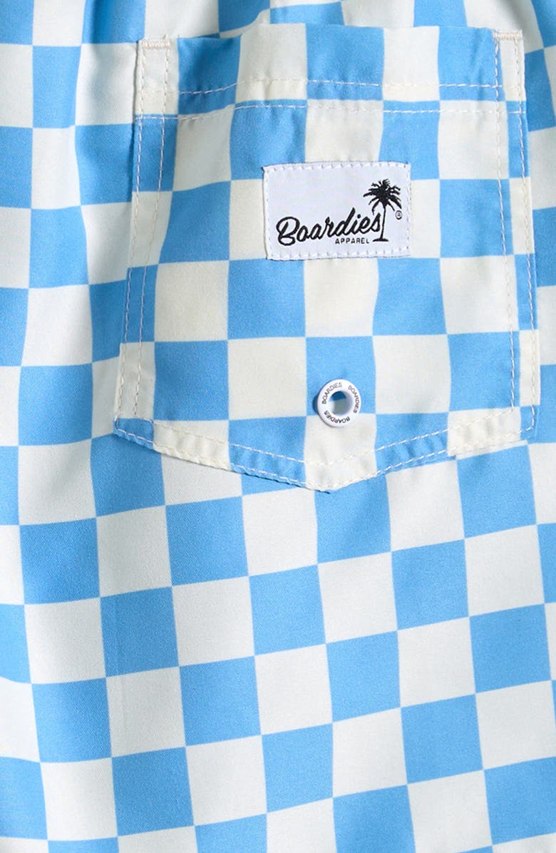 Boardies Kids' Liffy Check Swim Trunks, Alternate, color, Blue/ Cream