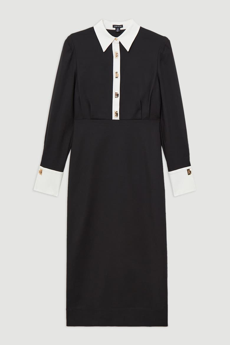 Petite Maxi Shirt Dress, Alternate, color, Mono