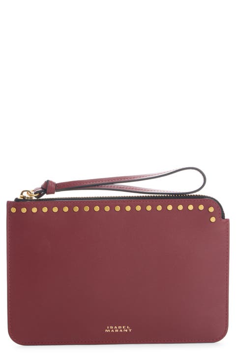 Oskan Stud Leather Flat Pouch