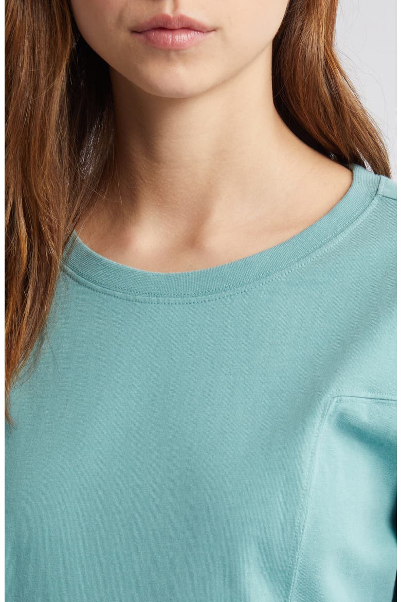 Seamed Organic Cotton T-Shirt Dress, Alternate, color, SEAGLASS