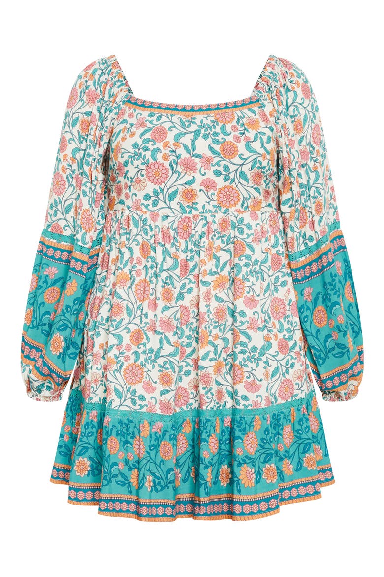 Aurora Long Sleeve Tiered Minidress, Alternate, color, GARDENIA