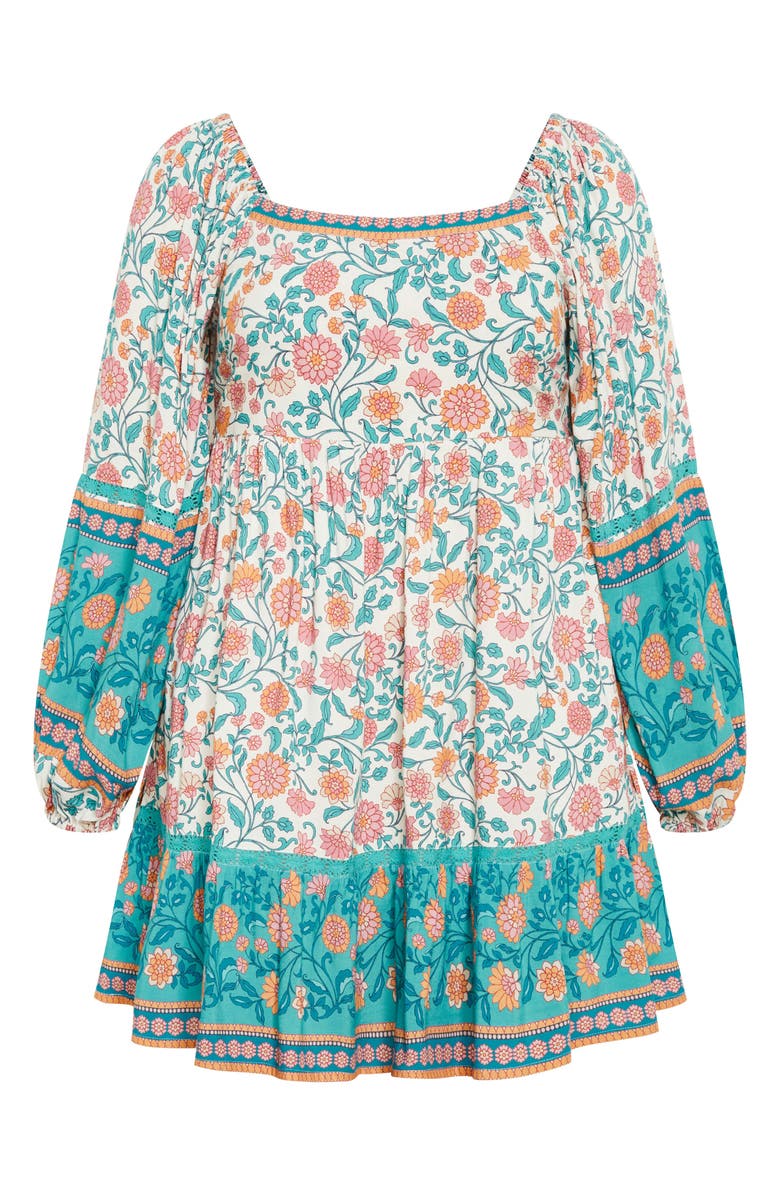 City Chic Aurora Long Sleeve Tiered Minidress, Alternate, color, 