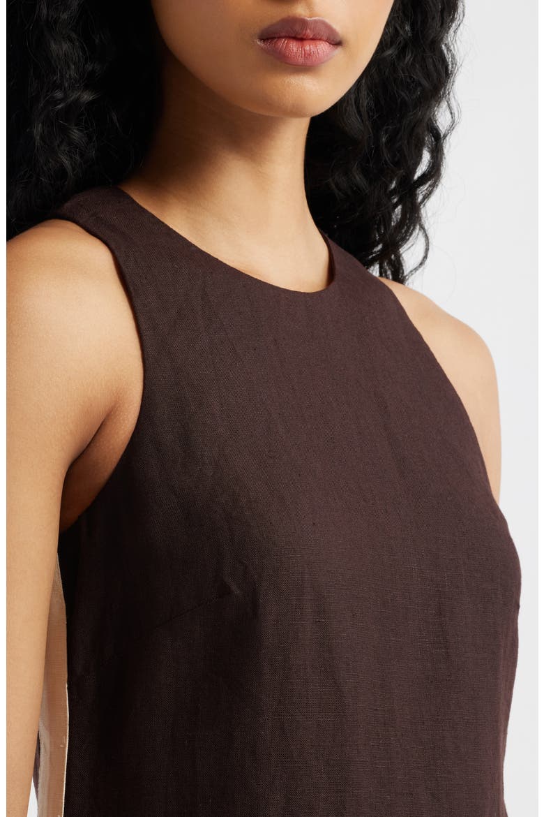 Sleeveless Linen Maxi Dress, Alternate, color, COCOA