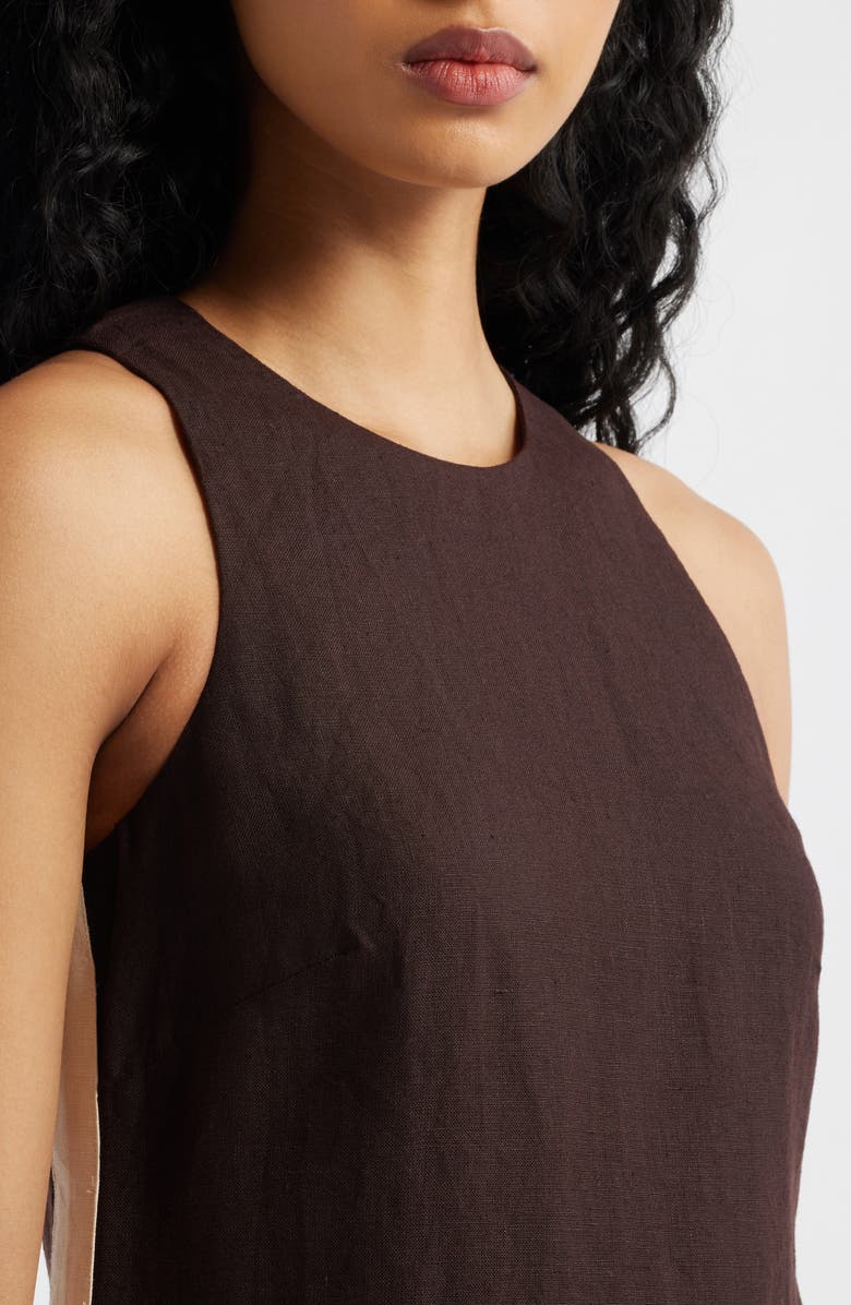 Madewell Sleeveless Linen Maxi Dress, Alternate, color, Cocoa