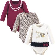 Little Treasure 3Pk Long Sleeve Bodysuits
