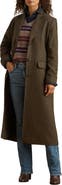 Lauren Ralph Lauren Longline Plaid Wool Blend Reefer Coat