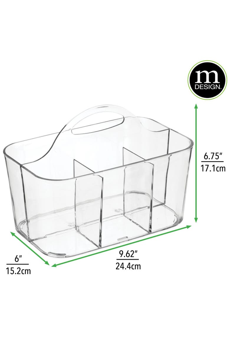 miDesign Small Plastic Divided Cosmetic Storage Organizer Caddy, 2 Pack, Alternate, color, Clear