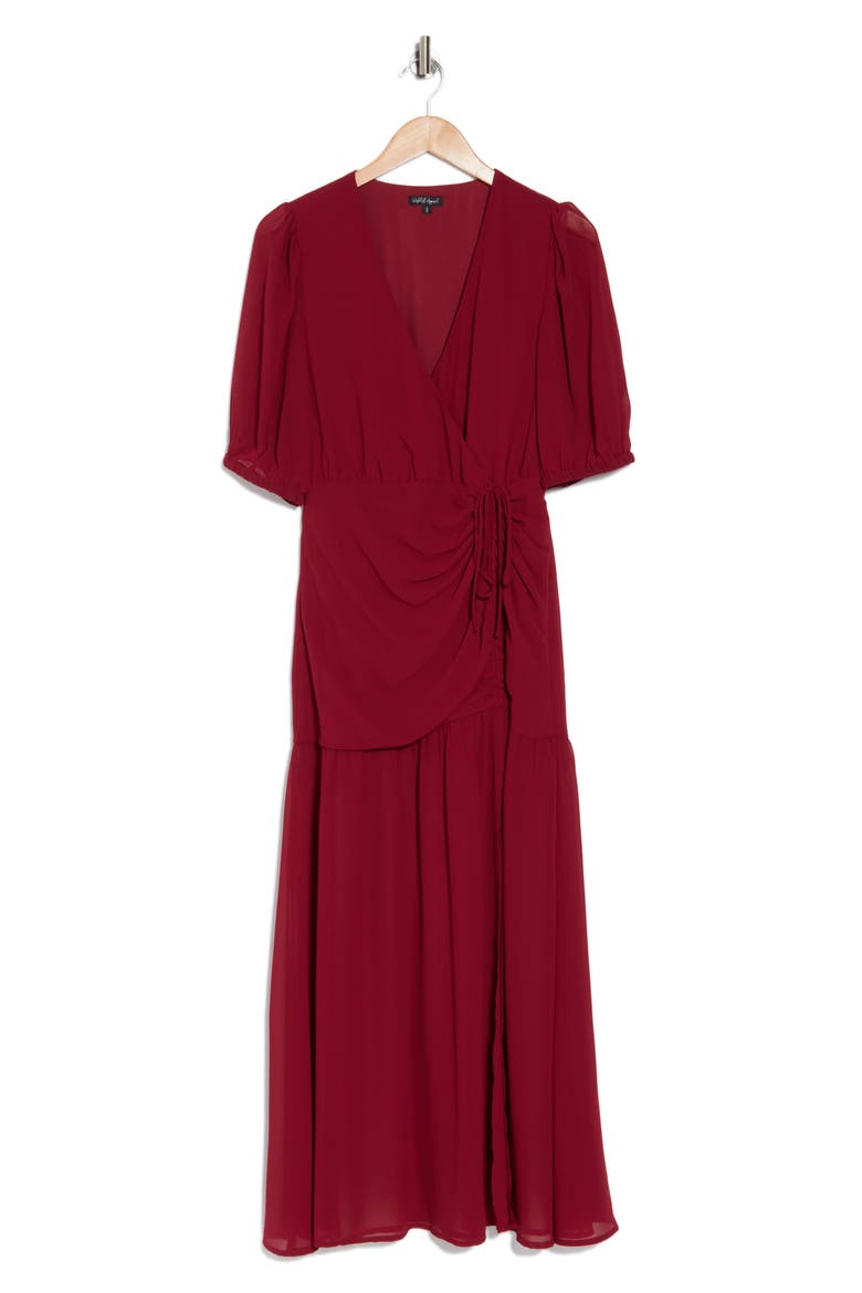 Ruched Maxi Dress, Alternate, color, RED