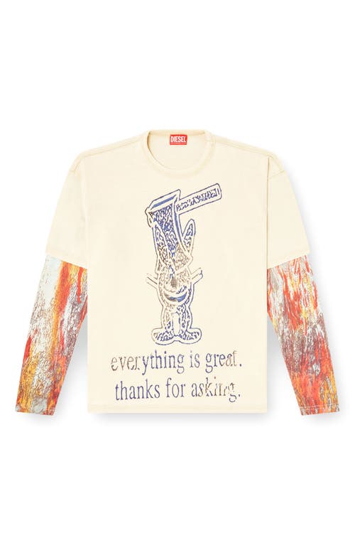 Diesel Abstract Print Layered T-shirt