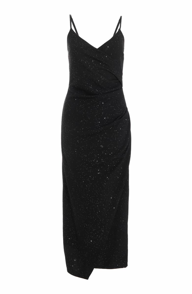 QUIZ Glitter Liverpool Strappy Wrap Maxi Dress, Alternate, color, 