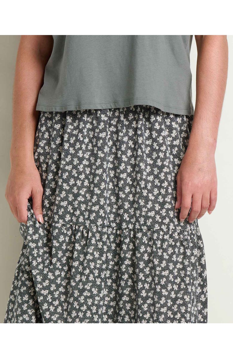 Toad & Co Sunkissed Tiered Midi Skirt, Alternate, color, Black And Salt Print