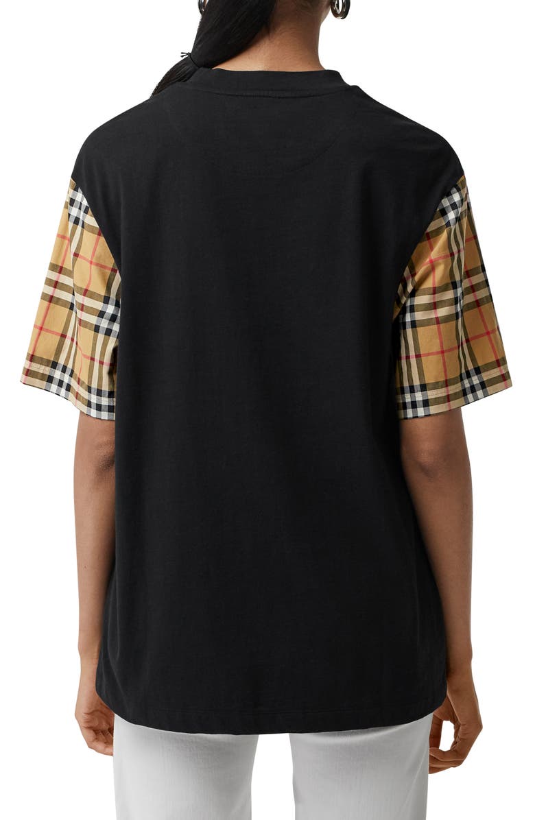 Burberry Serra Vintage Check Sleeve Tee, Alternate, color, 