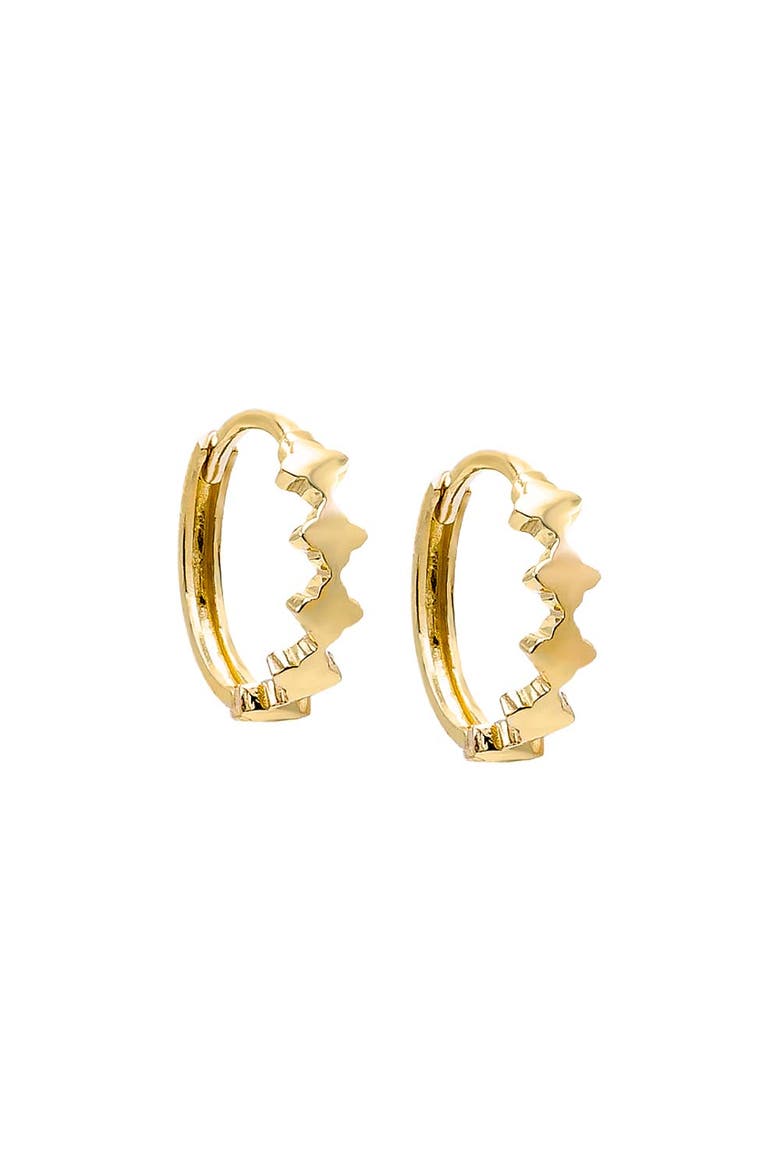 Solid Clovers Huggie Earring 14K, Main, color, 14K Gold
