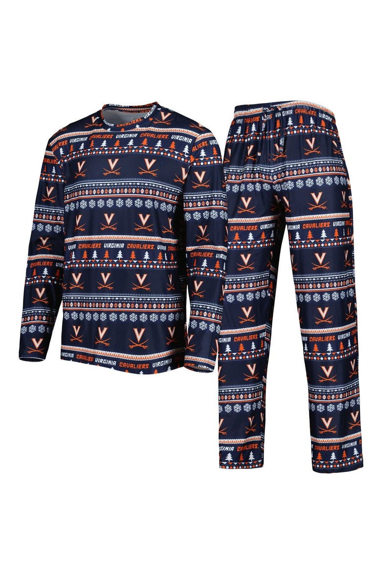Men's Concepts Sport Navy Virginia Cavaliers Swivel Long Sleeve T-Shirt & Pants Sleep Set, Main, color, Navy