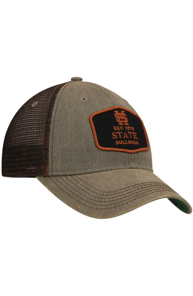LEGACY ATHLETIC Men's Gray Mississippi State Bulldogs Legacy Practice Old Favorite Trucker Snapback Hat, Alternate, color, 