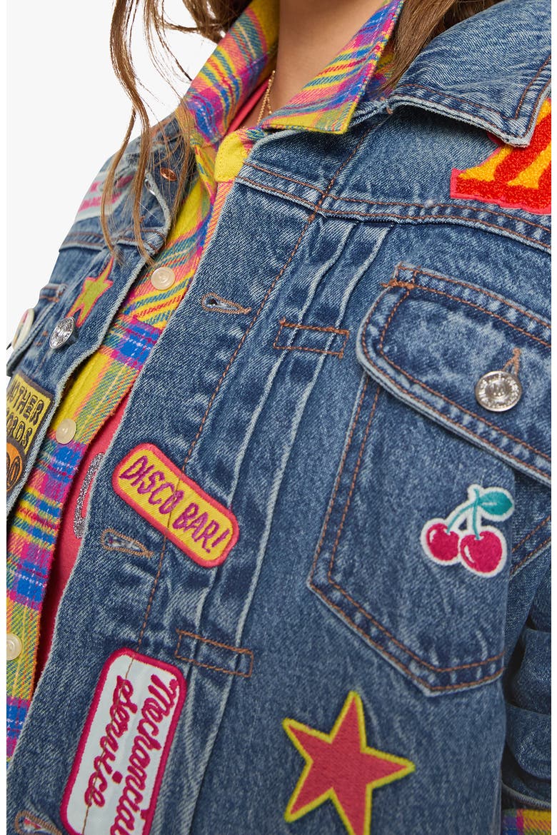 The Duo Patched Denim Jacket, Alternate, color, WORLD TOUR