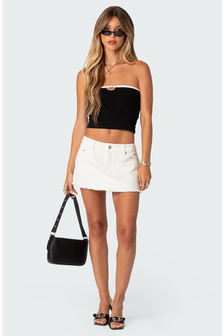 Colby Belted Cutout Tube Top, Alternate, color, BLACK