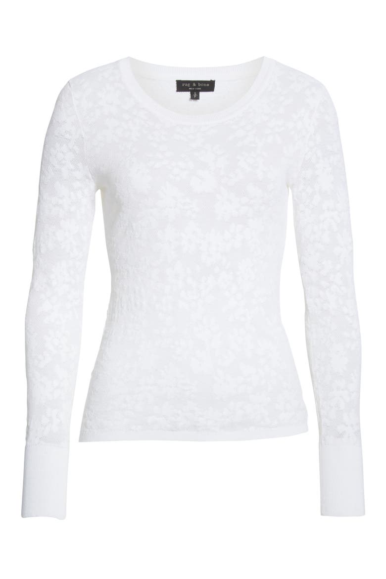 Perry Floral Lace Top, Alternate, color, WHITE