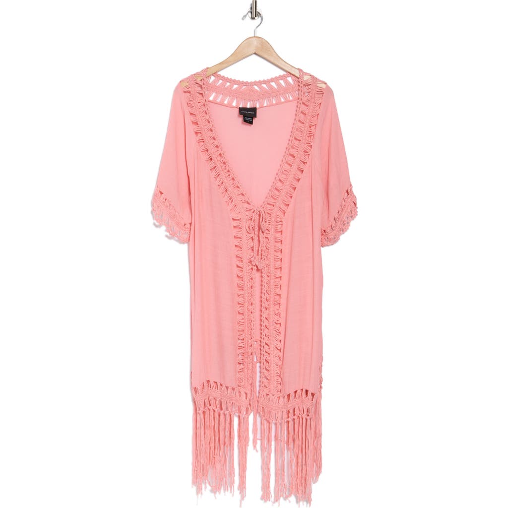 FORGOTTEN GRACE FORGOTTEN GRACE CROCHET TRIM FRINGE HEM DUSTER