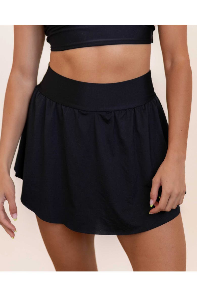 Sea Spray Swim Skirt, Main, color, Black