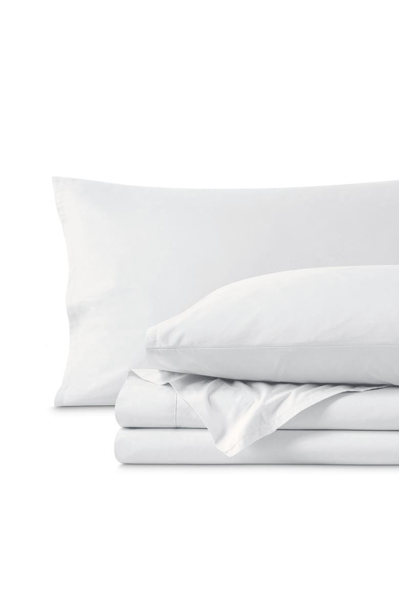 100% Organic Cotton Percale Cooling Sheet Set, Main, color, White
