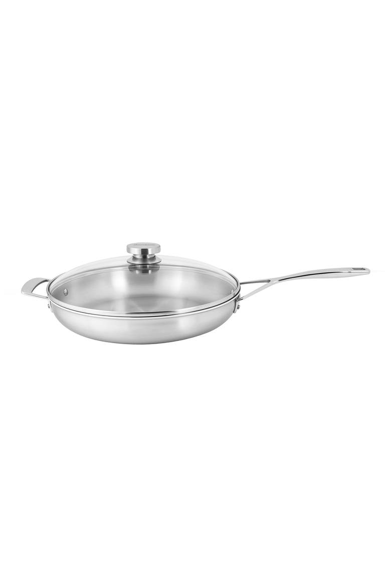 Essential 5-Ply 12.5-Inch Stainless Steel Skillet with Lid, Main, color, STAINLESS STEEL