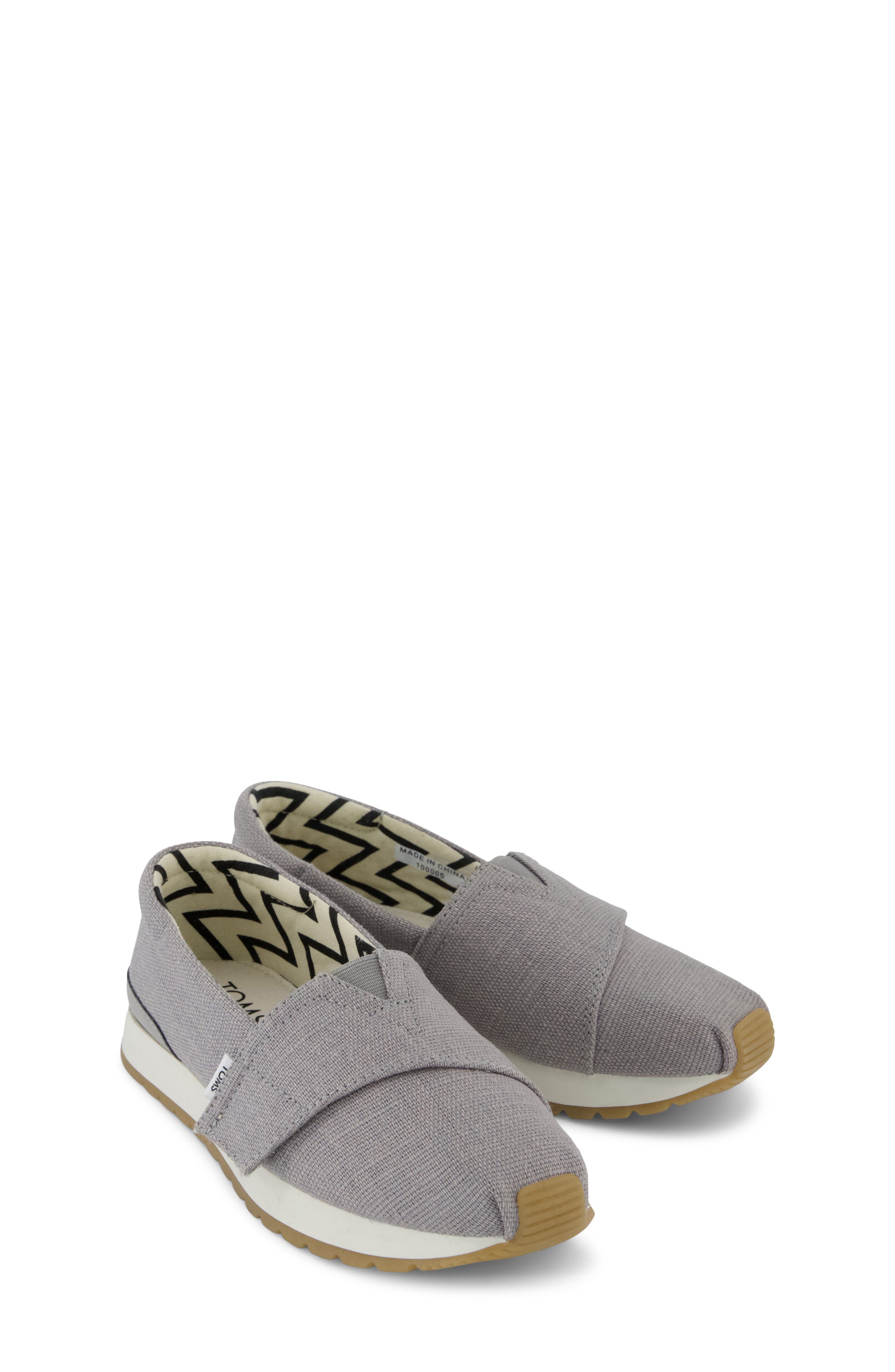 TOMS Kids' Alpargata Sneaker, Alternate, color, Grey